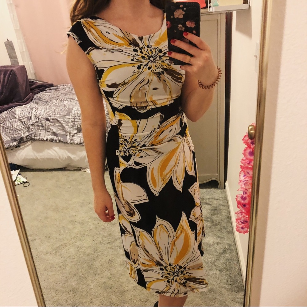 Black and Yellow Floral Dress